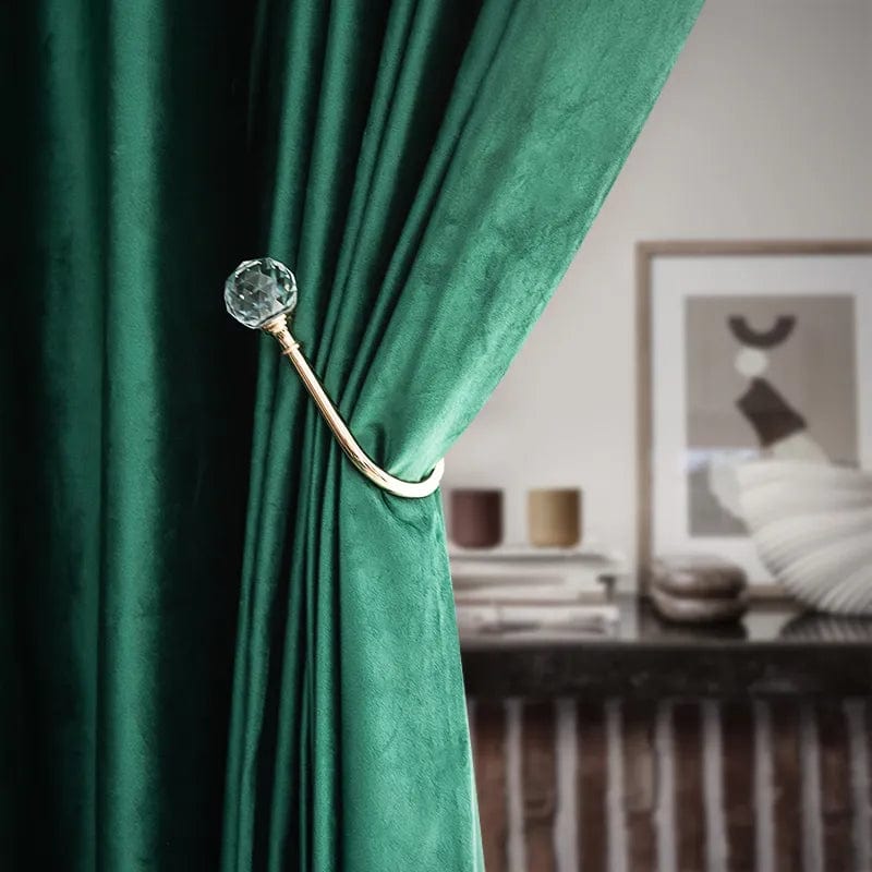 Rideau velours vert occultant chic L'atelier Rideau