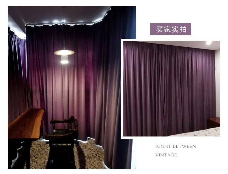 Rideau velours violet occultant chic L'atelier Rideau