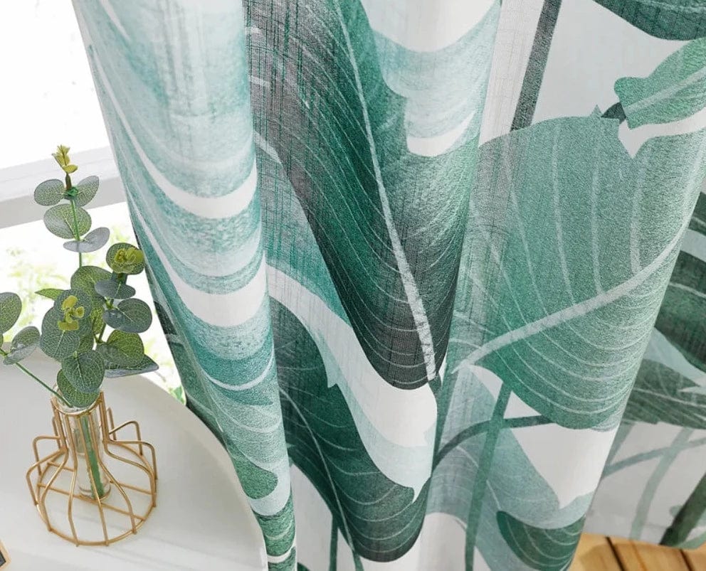 Voilage blanc à motifs feuilles L'atelier Rideau