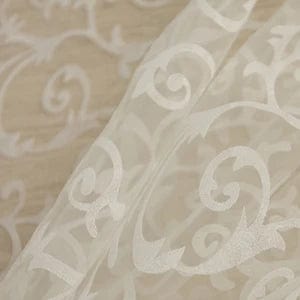 Voilage blanc à motifs floral 145cm x 250cm / Crochets L'atelier Rideau