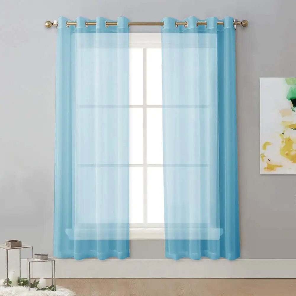 Voilage bleu clair fin 140cm x 110cm / Oeillets L'atelier Rideau