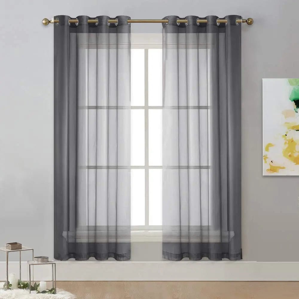 Voilage gris fin 140 x 110cm / Oeillets L'atelier Rideau