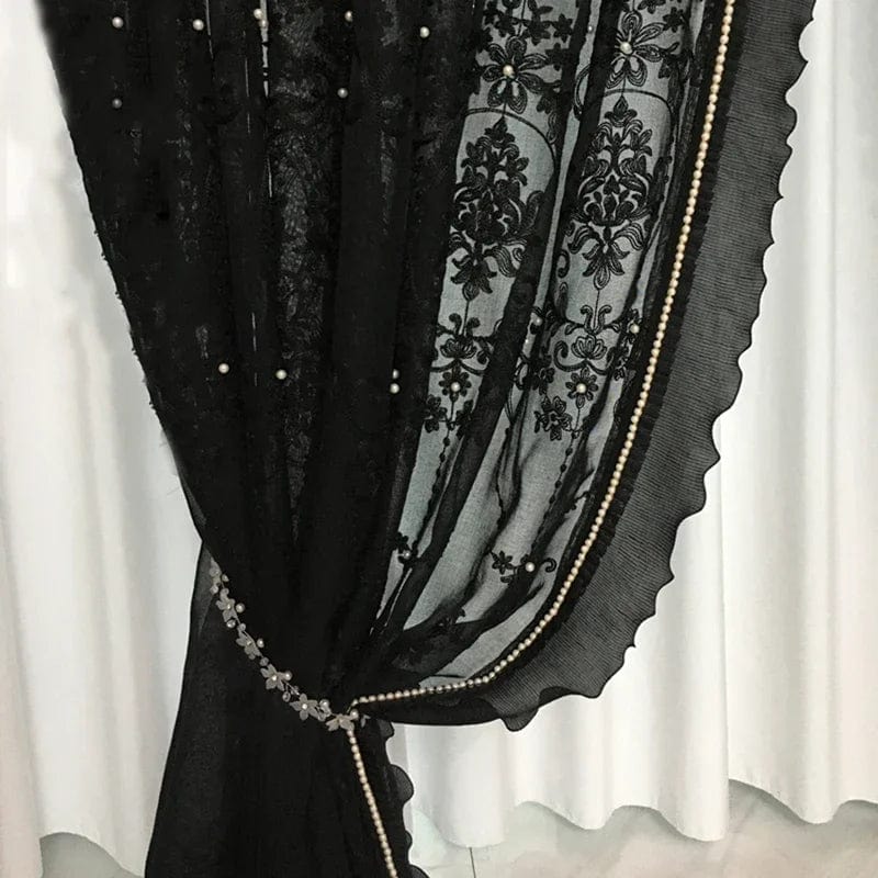 Voilage noir élégant L'atelier Rideau