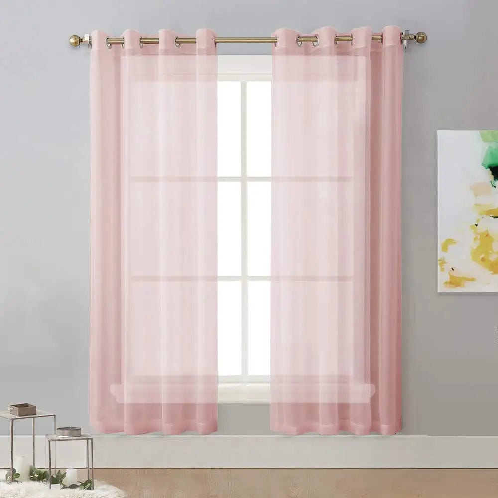 Voilage rose fin 140 x 110cm / Oeillets L'atelier Rideau