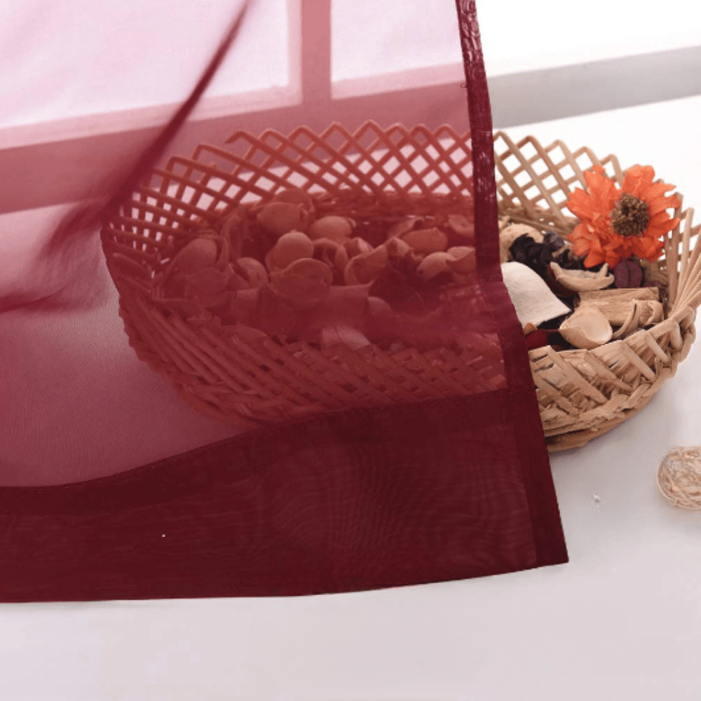 Voilage rouge bordeaux fin L'atelier Rideau